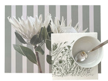 Load image into Gallery viewer, Tableart Striped Disposable Placemats -White King Protea

