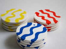 Load image into Gallery viewer, Elikia Wave Coin Coaster Set - Red
