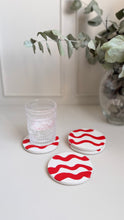Load image into Gallery viewer, Elikia Wave Coin Coaster Set - Red
