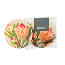 Load image into Gallery viewer, Tableart Coasters (Round) 6pk - Protea Robijn Red
