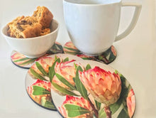 Load image into Gallery viewer, Tableart Coasters (Round) 6pk - Protea Robijn Red
