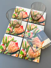 Load image into Gallery viewer, Tableart Square Coasters 6pk - Protea Robijn
