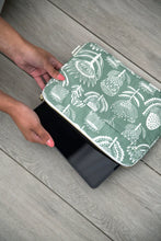 Load image into Gallery viewer, A Love Supreme 11” IPad Sleeve - Floral Kingdom White on Sage

