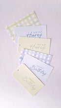 Load image into Gallery viewer, Gift Bow &amp; Co Gift Tags - Gingham Green &amp; Blue
