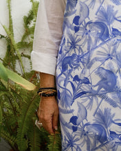 Load image into Gallery viewer, Hayward &amp; Haines Apron - Monkeys Play on Palms Blue Chinoserie
