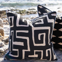 Load image into Gallery viewer, Hayward &amp; Haines Linen Look Cushion Cover 55x55cm -  Kuba Black on Natural
