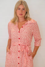 Load image into Gallery viewer, Ella Dress - Pink &amp; Red Dot

