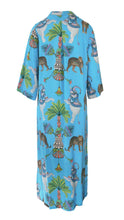 Load image into Gallery viewer, Rush Kaftan Dress - Lunch With Leopards Blue
