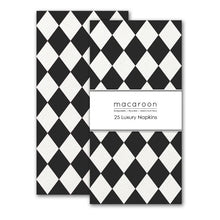Load image into Gallery viewer, Macaroon Luxury Slim Paper  Napkins  - Harlequin Black
