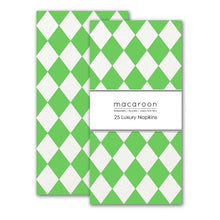 Load image into Gallery viewer, Macaroon Luxury Slim Paper  Napkins  - Harlequin Apple Green
