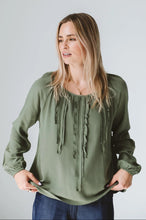 Load image into Gallery viewer, Trinity Ruffle Shirt -  Khaki
