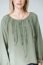 Load image into Gallery viewer, Trinity Ruffle Shirt -  Khaki
