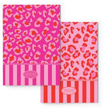 Load image into Gallery viewer, Macaroon A5 Soft Covered Journal Set of 2 -  Leopard Stripe Ruby
