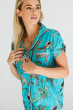 Load image into Gallery viewer, Trinity Short Pyjamas - Turquoise Leopard
