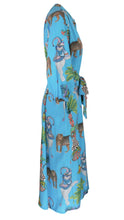 Load image into Gallery viewer, Rush Riviera  Resort Dress - Lunch with Leopards Blue
