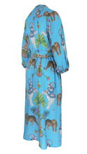 Load image into Gallery viewer, Rush Riviera  Resort Dress - Lunch with Leopards Blue
