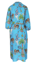 Load image into Gallery viewer, Rush Riviera  Resort Dress - Lunch with Leopards Blue
