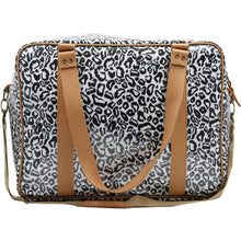 Load image into Gallery viewer, IY Overnight Bag with Leather Handles - African Footprint
