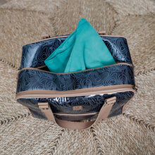 Load image into Gallery viewer, IY Overnight Bag with Leather Handles - African Footprint

