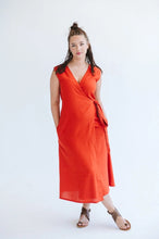 Load image into Gallery viewer, Trinity Lila Reversible Wrap Dress - Orange
