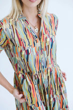 Load image into Gallery viewer, Trinity Shea Maxi  Dress  - Abstract Lines Multicolour
