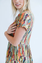 Load image into Gallery viewer, Trinity Shea Maxi  Dress  - Abstract Lines Multicolour

