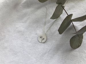 Liwo Indigenous Disc Marula Flower Pendant on Sterling Silver Chain