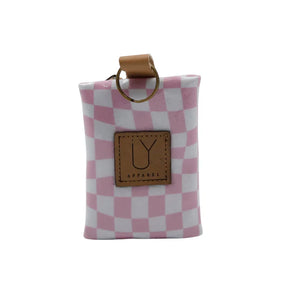 IY Keyring Pouch - Warped Check Pink