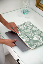 Load image into Gallery viewer, A Love Supreme 13” Laptop Sleeve -  Floral Kingdom White on Sage
