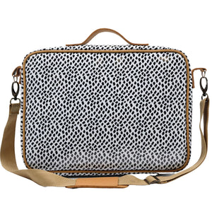 IY Laptop Bag - Spotted Gold on White