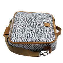 Load image into Gallery viewer, IY Laptop Bag - Spotted Black on White

