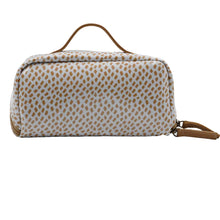 Load image into Gallery viewer, IY Large Cosmetic Bag - Spotted Gold on White
