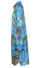 Load image into Gallery viewer, Rush Luxe Shirt Dress  - Lunch with Leopards Blue
