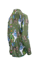 Load image into Gallery viewer, Rush Resort Luxe Shirt - Lunch with Leopards Olive
