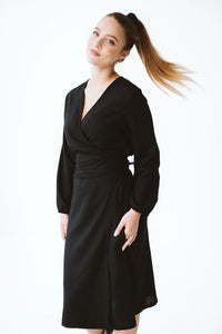 Trinity Margo Reversible Wrap Dress - Black