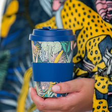 Load image into Gallery viewer, A Love Supreme Eco Coffee Cups - Protea Blue on Gunmetal
