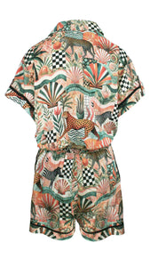 Rush Monaco Trim Jumpsuit - Sunkissed Safari