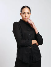 Load image into Gallery viewer, Muze Resort L/S Top - Black Modal Linen
