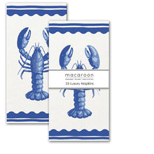 Load image into Gallery viewer, Macaroon Luxury Slim Paper Napkins - Block Lobster Blue
