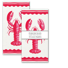 Load image into Gallery viewer, Macaroon Luxury Slim Paper Napkins - Block Lobster Red
