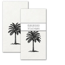 Load image into Gallery viewer, Macaroon Luxury Slim Paper Napkins - Palm Royale Black
