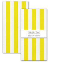 Load image into Gallery viewer, Macaroon Luxury Slim Paper Napkins - Canary Stripe
