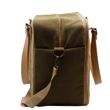 Load image into Gallery viewer, IY Overnight Bag with Leather Handles - Khaki Canvas
