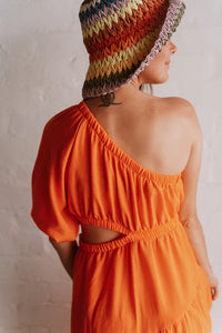 Brit Bom Comes in Waves Dress - Orange