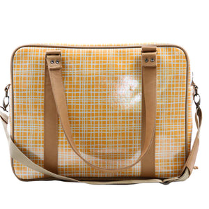 IY Overnight Bag with Leather Handles - Weave Yellow