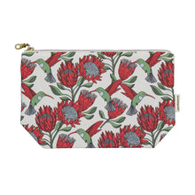 Load image into Gallery viewer, A Love Supreme  Toiletry Pouch - Protea Red on White
