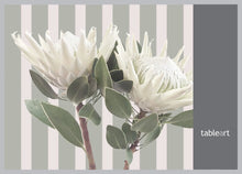 Load image into Gallery viewer, Tableart Striped Disposable Placemats -White King Protea
