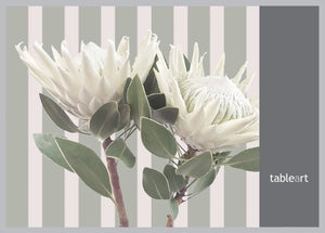 Tableart Striped Disposable Placemats -White King Protea