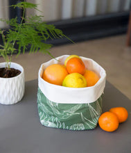 Load image into Gallery viewer, A Love Supreme Small Fabric Pots - Africa Roots Yellow on White
