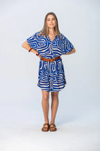 Load image into Gallery viewer, Signature Celia Dress - Blue &amp; White Geometric
